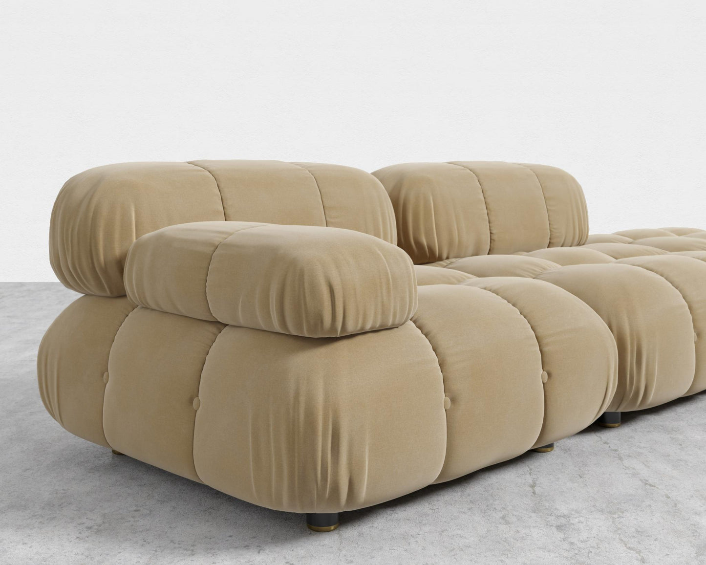 Belia Open End Sofa - Open Left, Plush Velvet - Dune