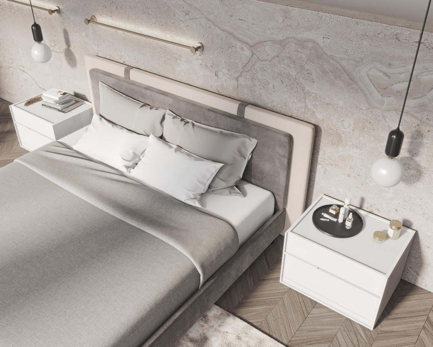 Hunter Nightstand - Glossy White Lacquer