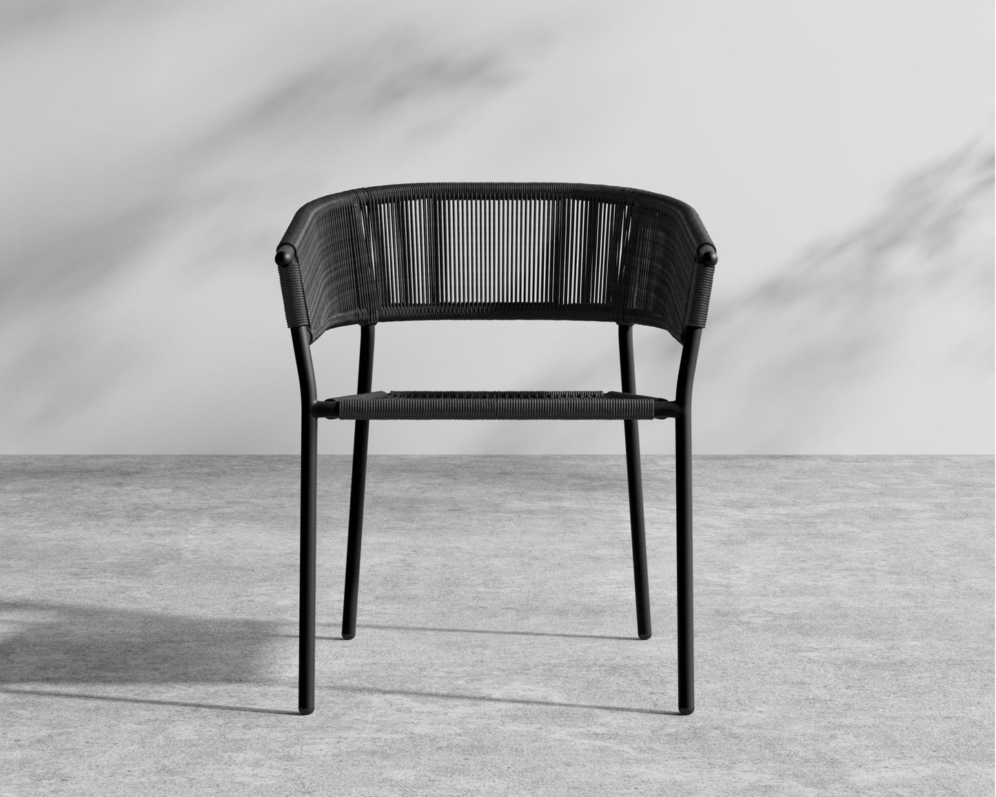 Afton Outdoor Dining Chair - Black Cord, Black