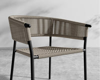 Afton Outdoor Dining Chair - Natural Cord, Black