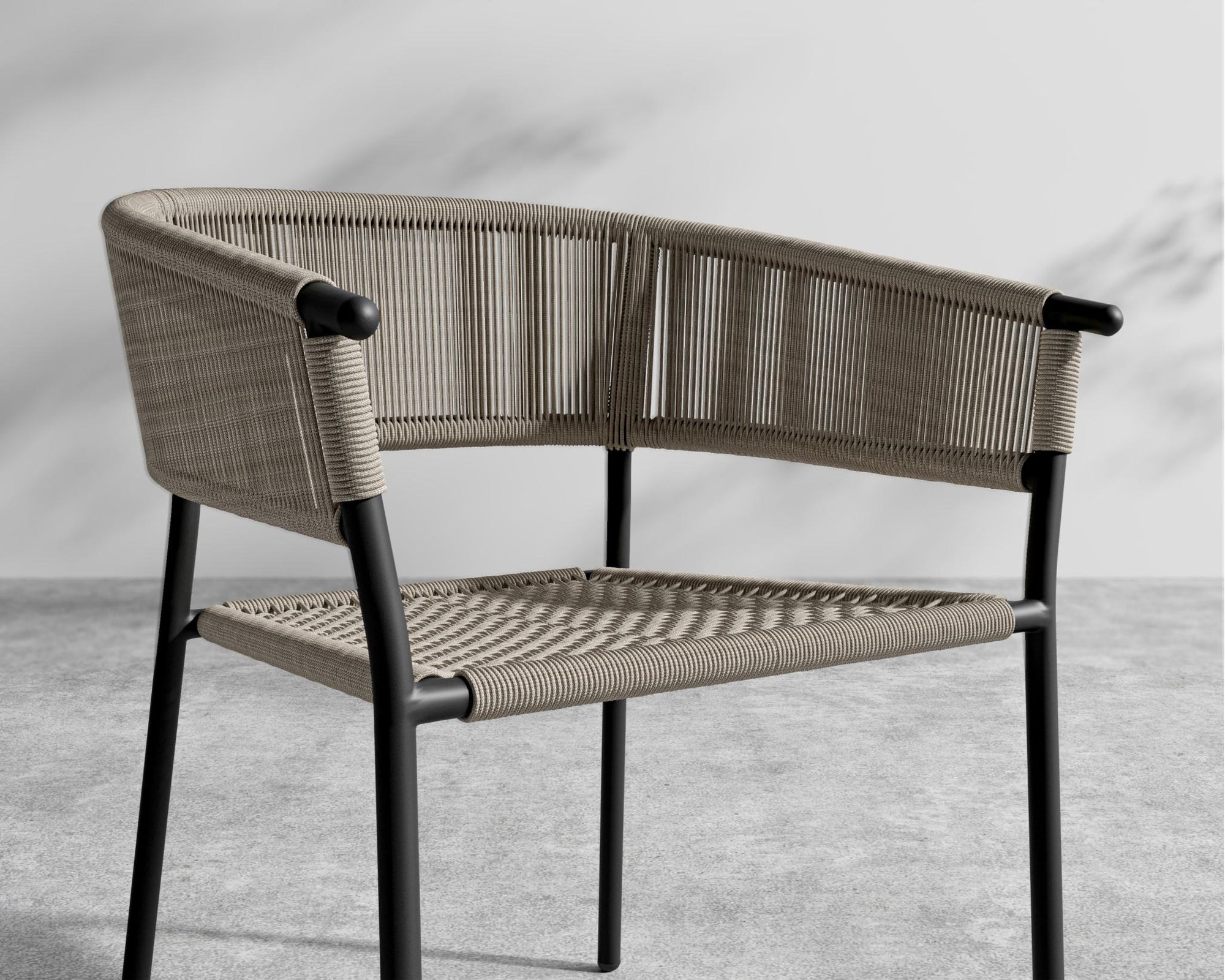 Afton Outdoor Dining Chair - Natural Cord, Black