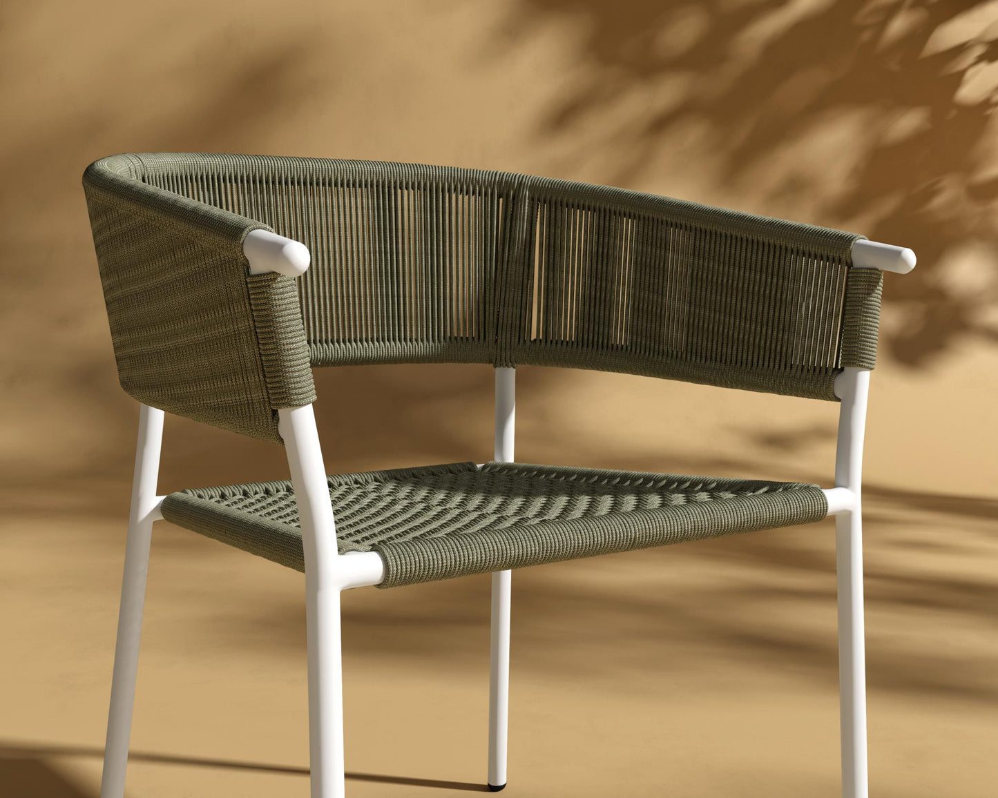 Afton Outdoor Dining Chair - Black, Olive Green Cord