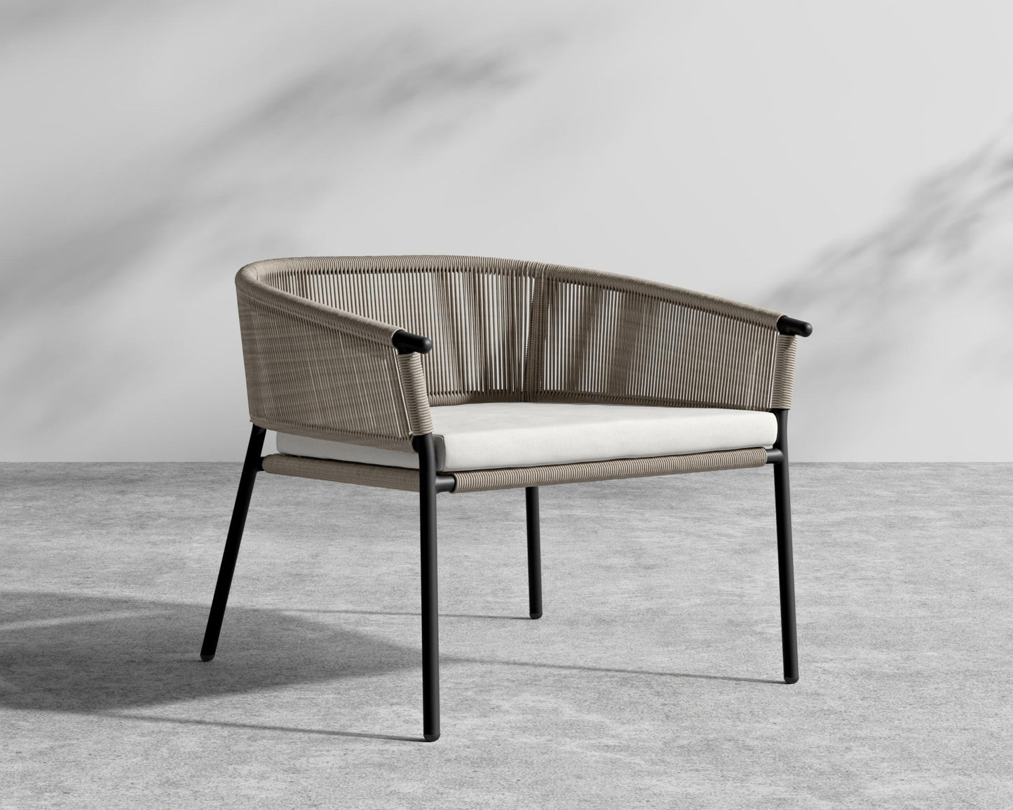 Afton Outdoor Lounge Chair - Black Cord, Black, Outdoor Fabric - Palisades