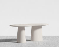 Alessia Dining Table - 84" | 213cm, Alabaster Matte Lacquer with Grain