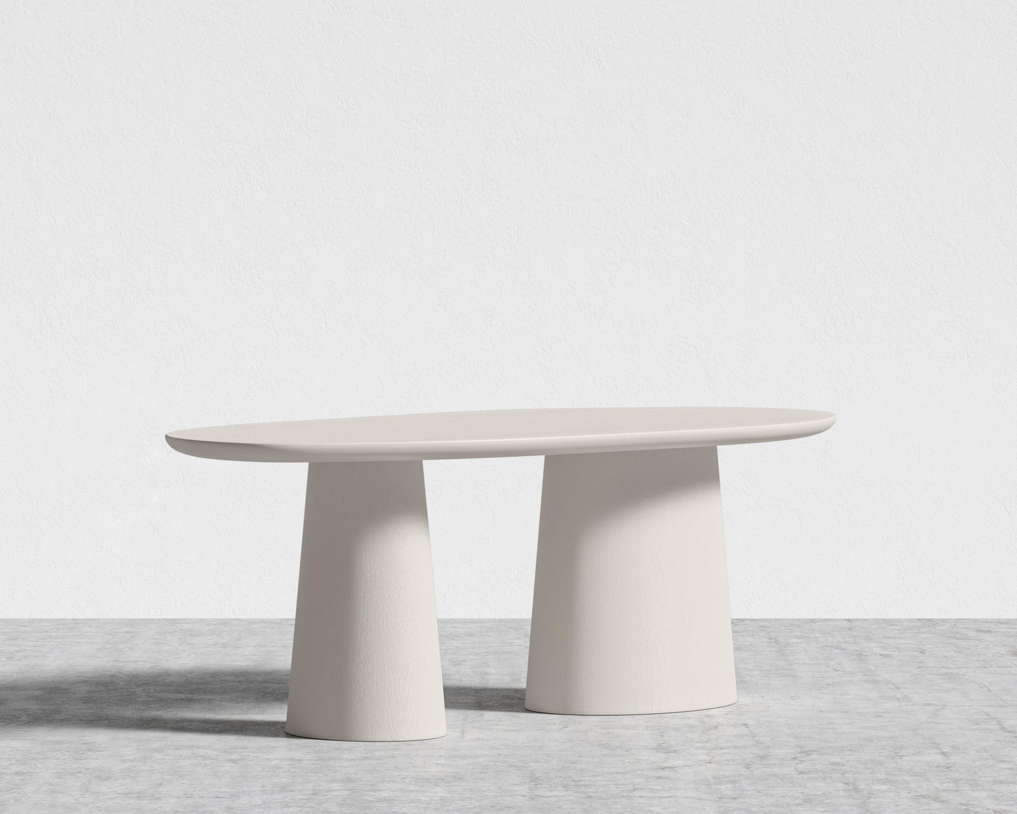 Alessia Dining Table - 84" | 213cm, Alabaster Matte Lacquer with Grain