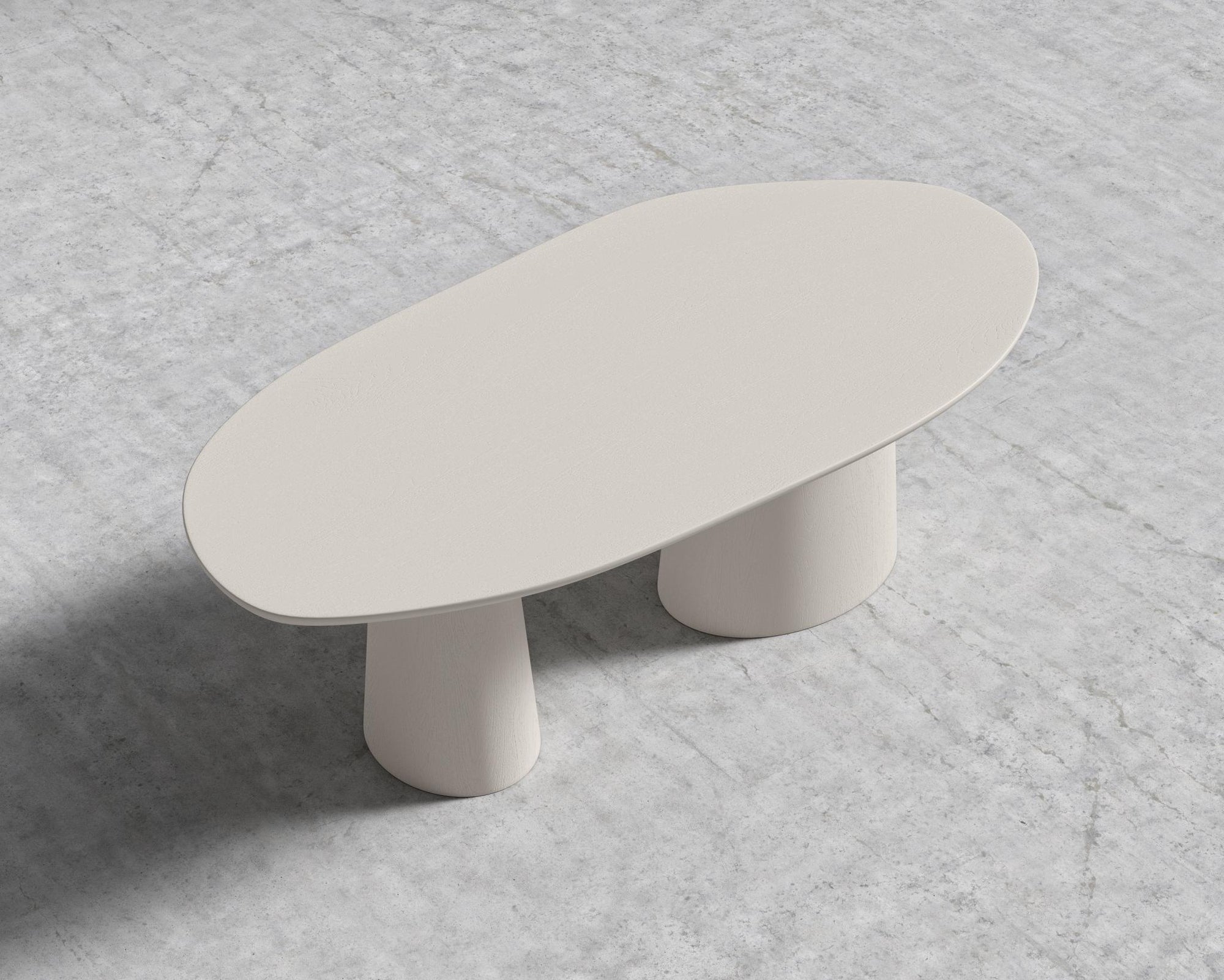 Alessia Dining Table - 84" | 213cm, Alabaster Matte Lacquer with Grain