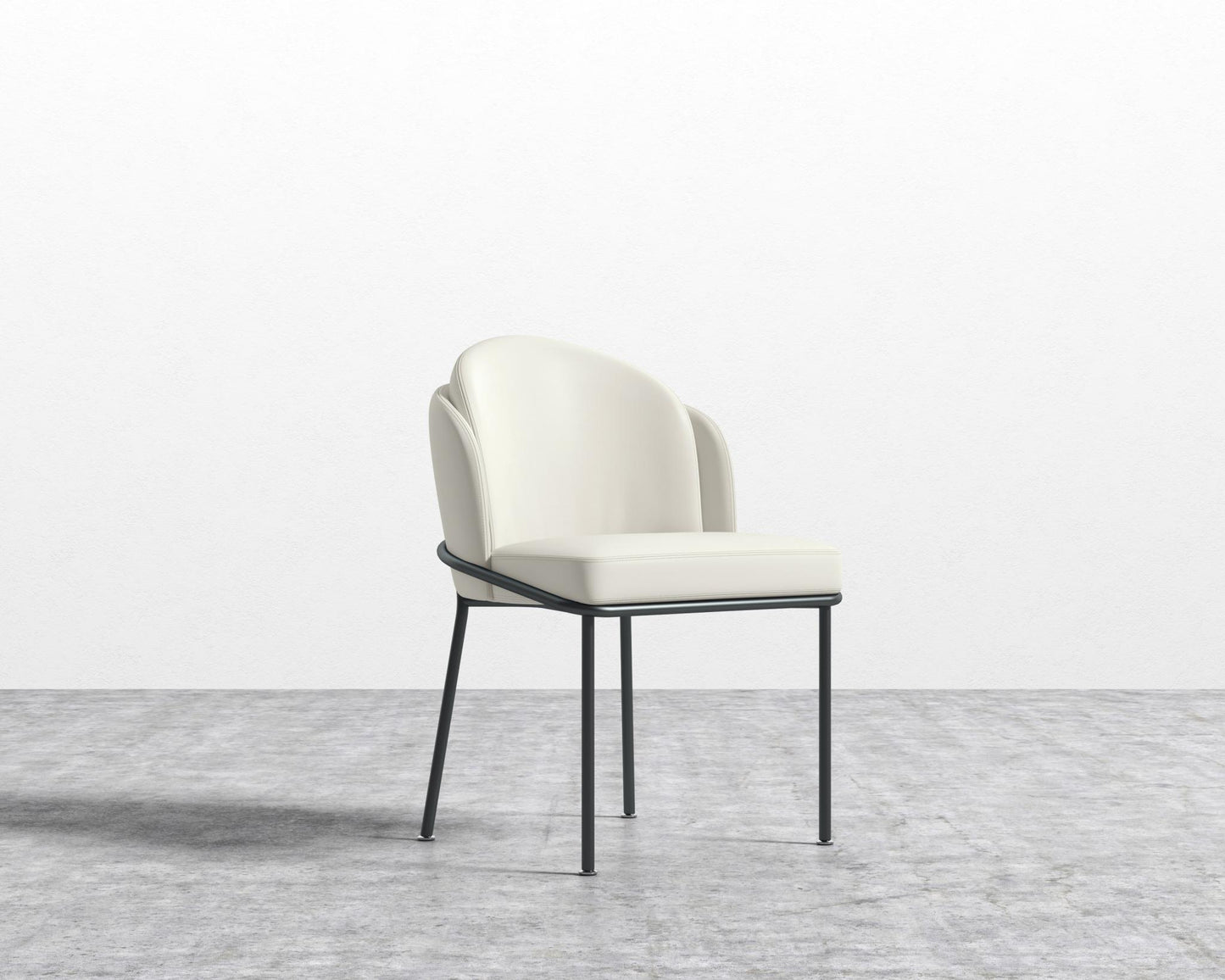 Angelo Dining Chair - Black - Angelo, Microfiber Leather - Trento Eggshell