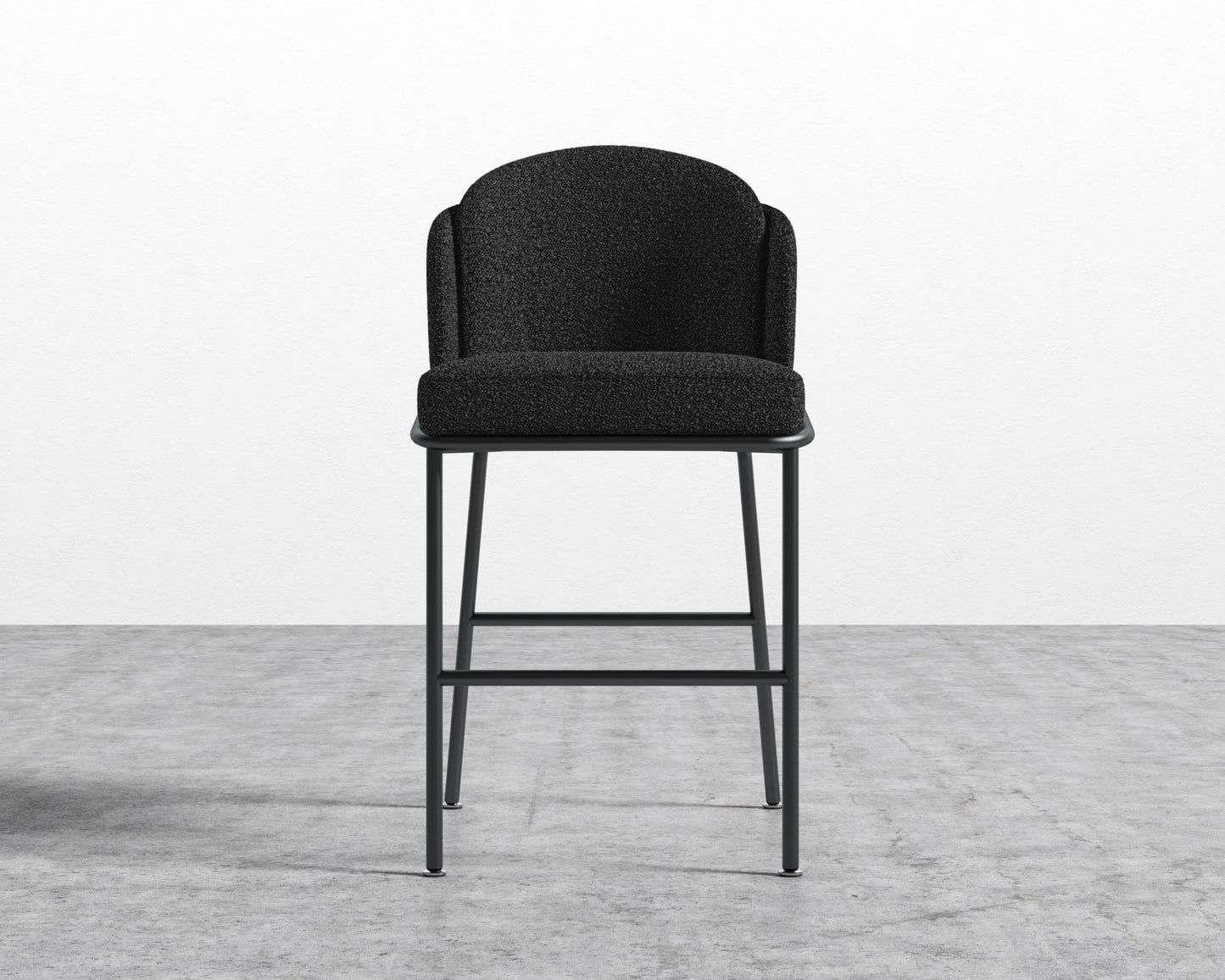 Angelo Counter Stool - Black - Angelo, Chatou Bouclé - Caviar