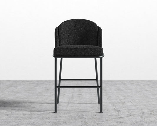 Angelo Counter Stool - Black - Angelo, Chatou Bouclé - Caviar