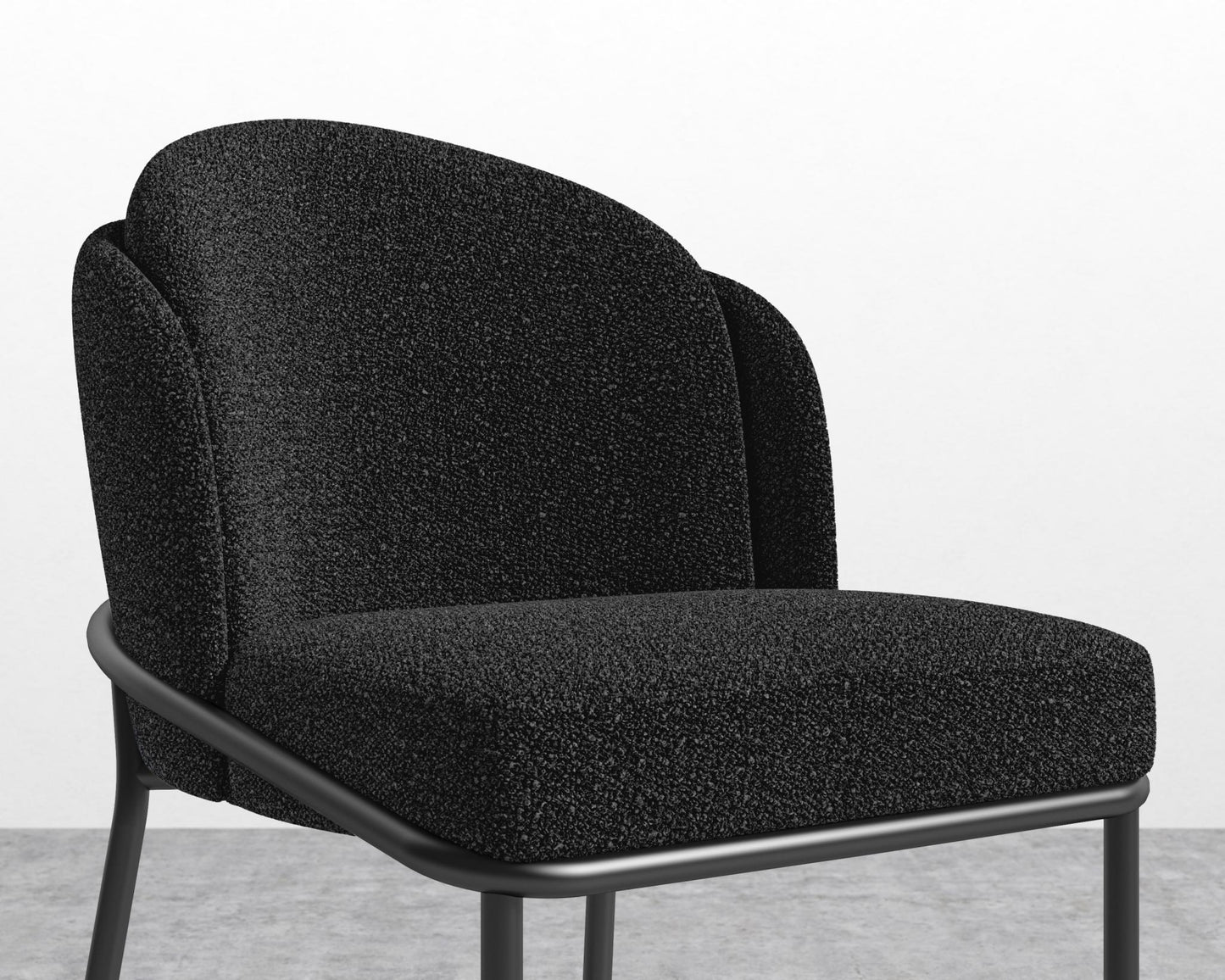 Angelo Counter Stool - Black - Angelo, Chatou Bouclé - Caviar