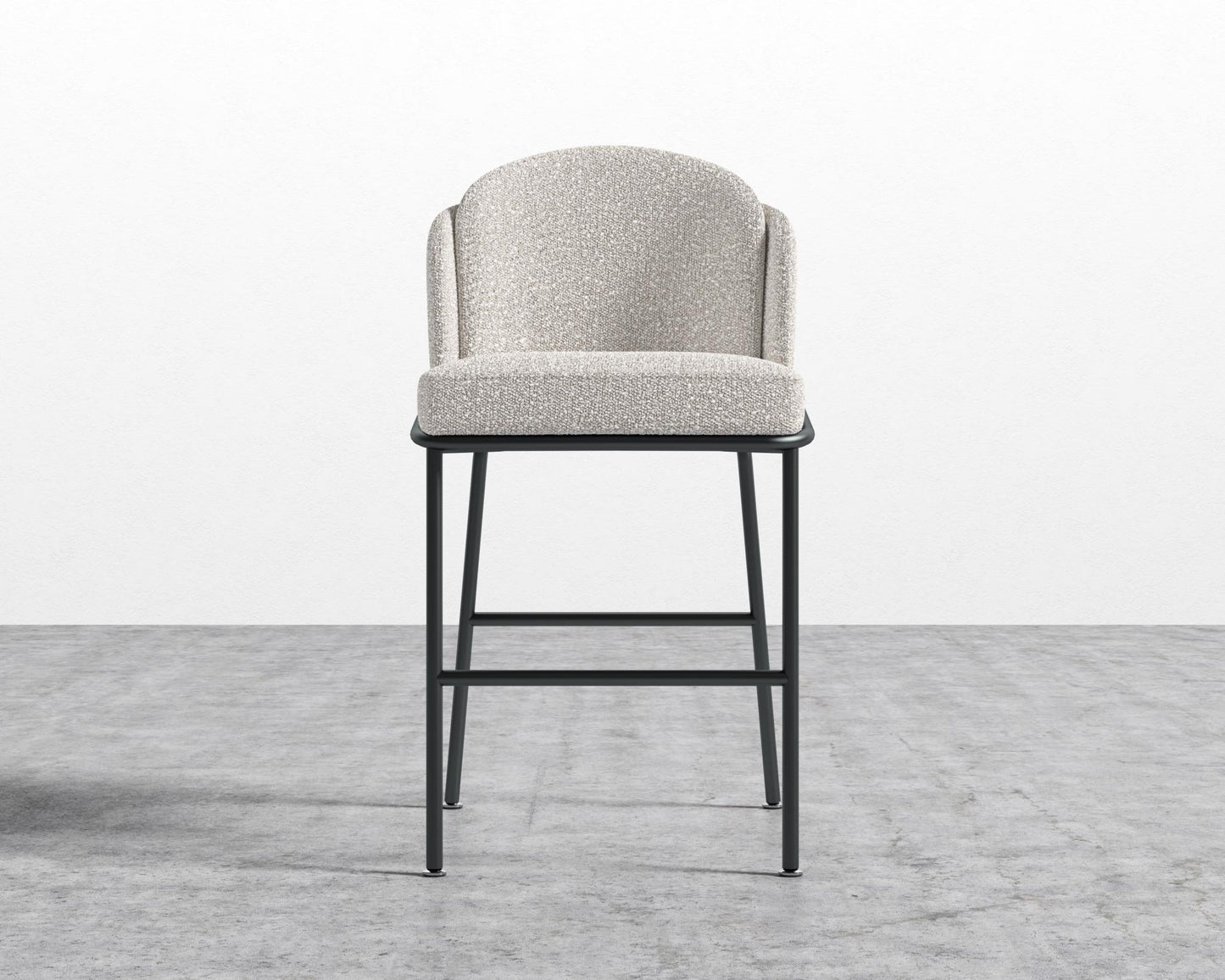 Angelo Counter Stool - Black - Angelo, Chatou Bouclé - Pearl