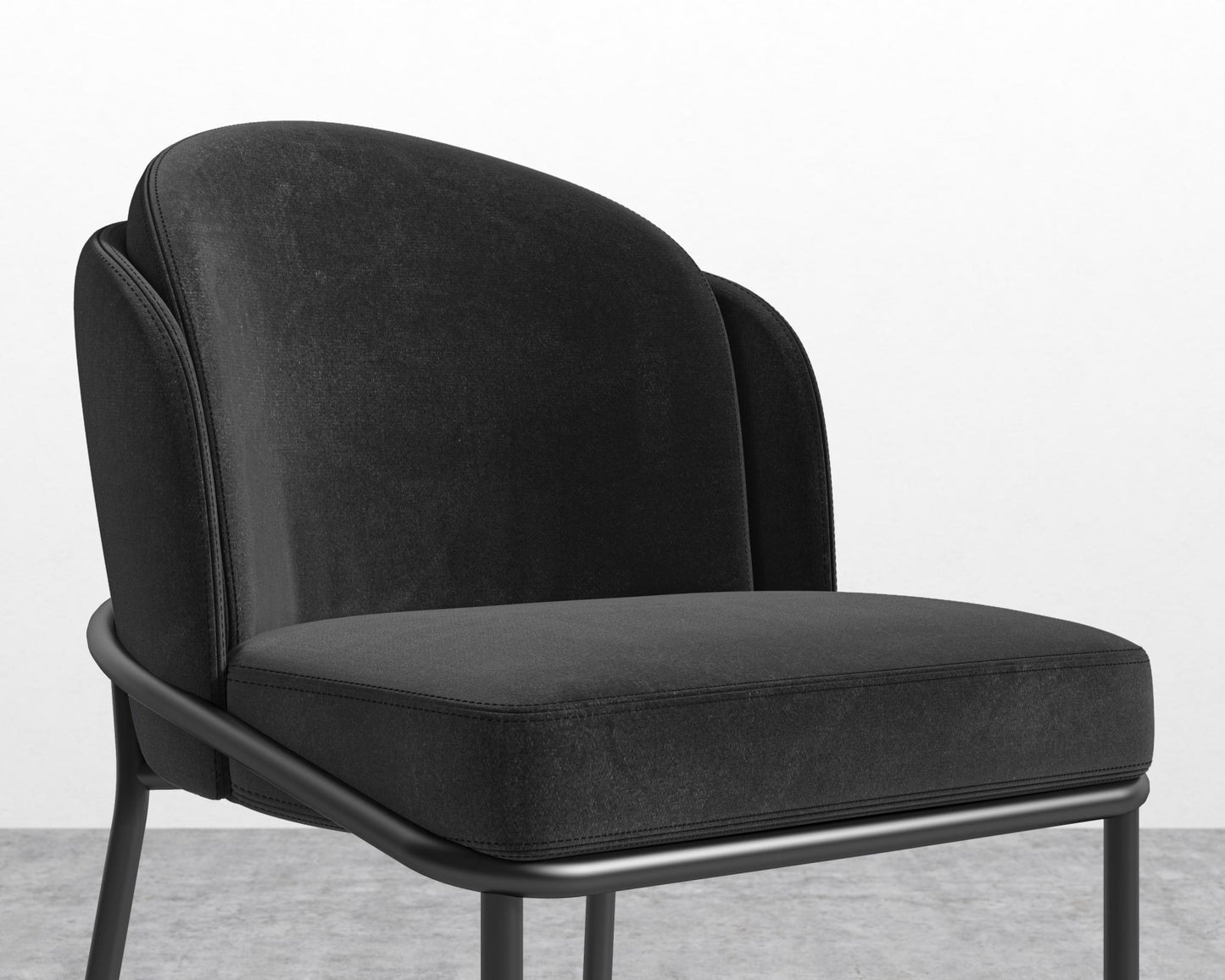 Angelo Counter Stool - Black - Angelo, Plush Velvet - Black