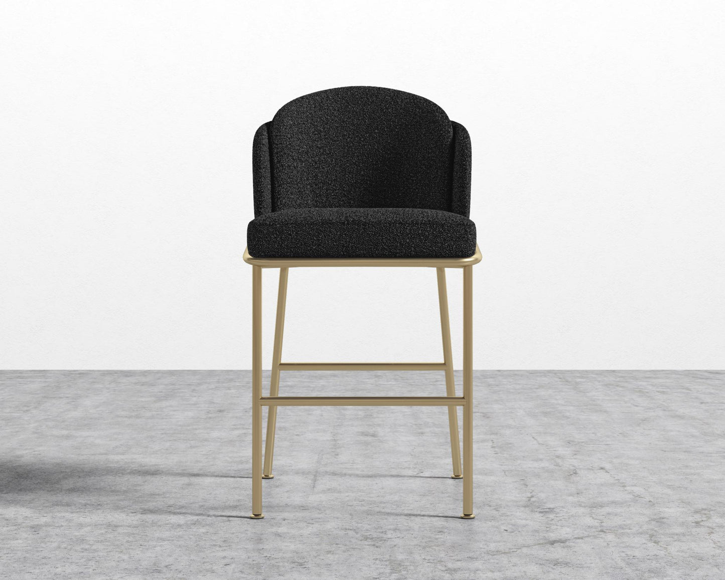Angelo Counter Stool - Black - Angelo, Chatou Bouclé - Caviar