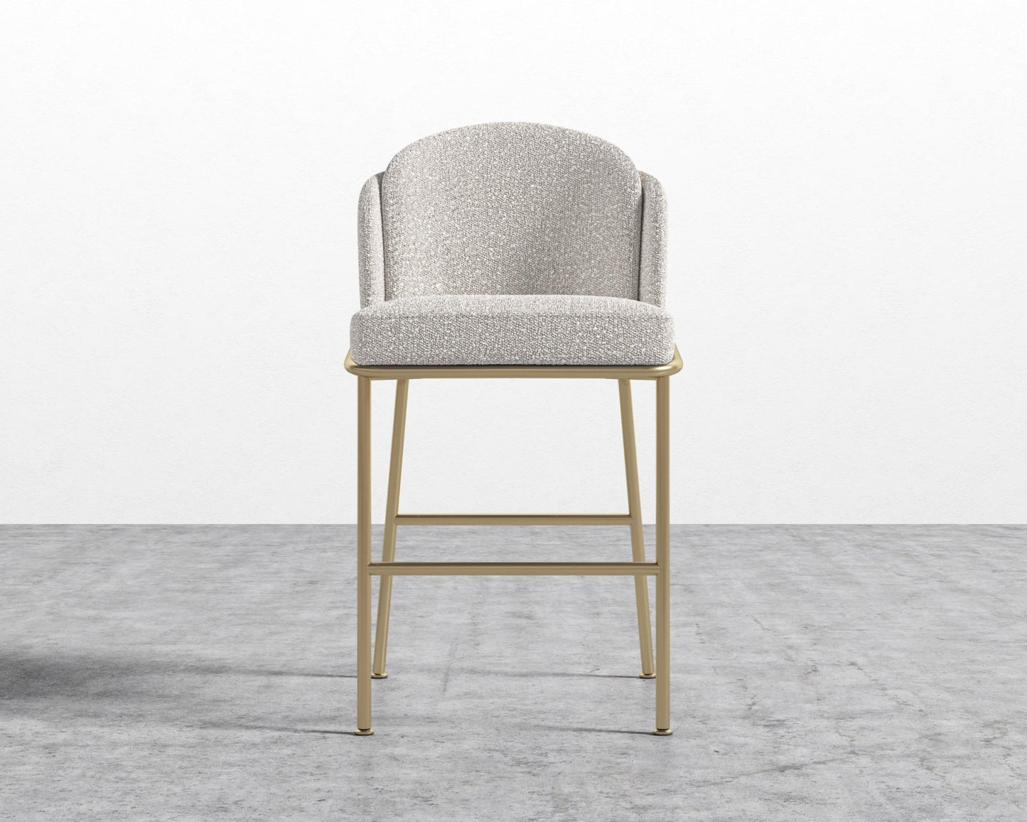 Angelo Counter Stool - Black - Angelo, Chatou Bouclé - Pearl