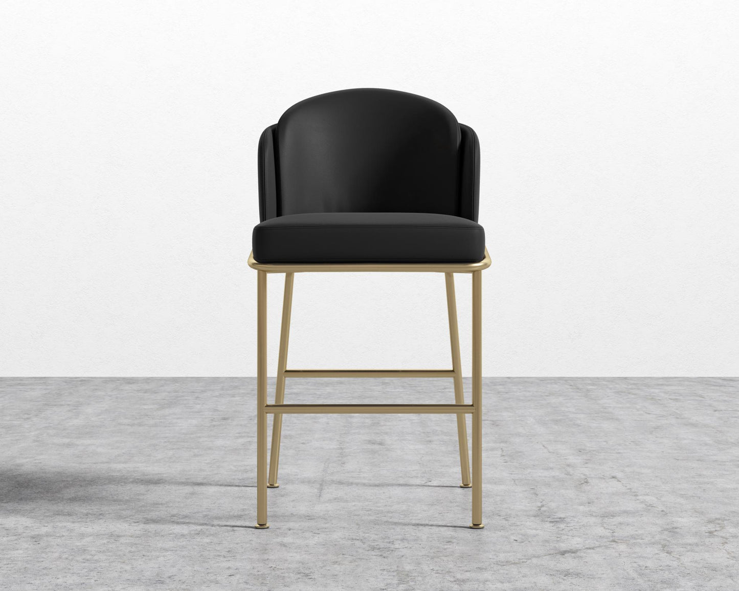 Angelo Counter Stool - Black - Angelo, PU Leather - Monaco Black