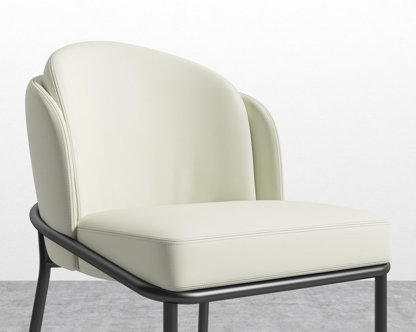 Angelo Counter Stool - Black - Angelo, PU Leather - Monaco Cream