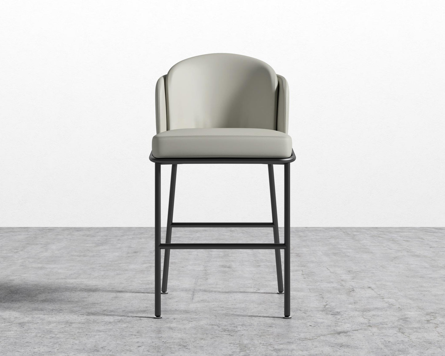 Angelo Counter Stool - Black - Angelo, Microfiber Leather - Trento Taupe