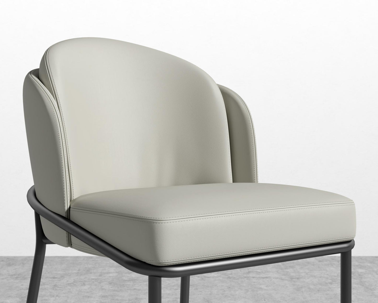 Angelo Counter Stool - Black - Angelo, Microfiber Leather - Trento Taupe