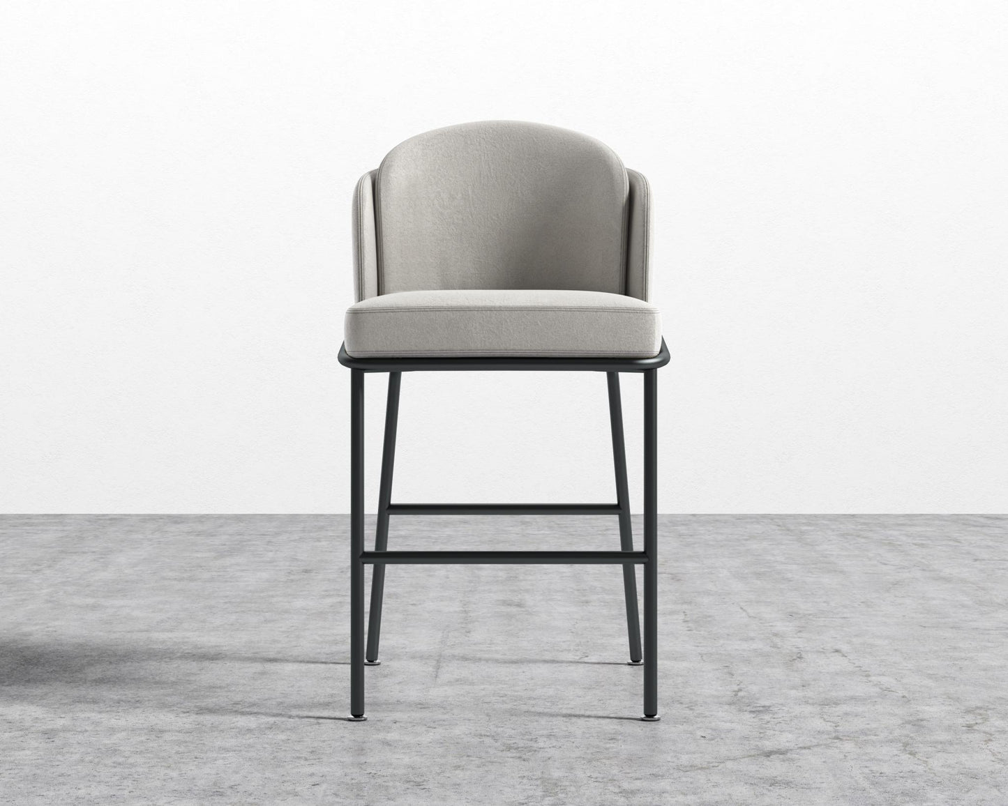 Angelo Counter Stool - Black - Angelo, Venice Vegan Suede - Chiffon