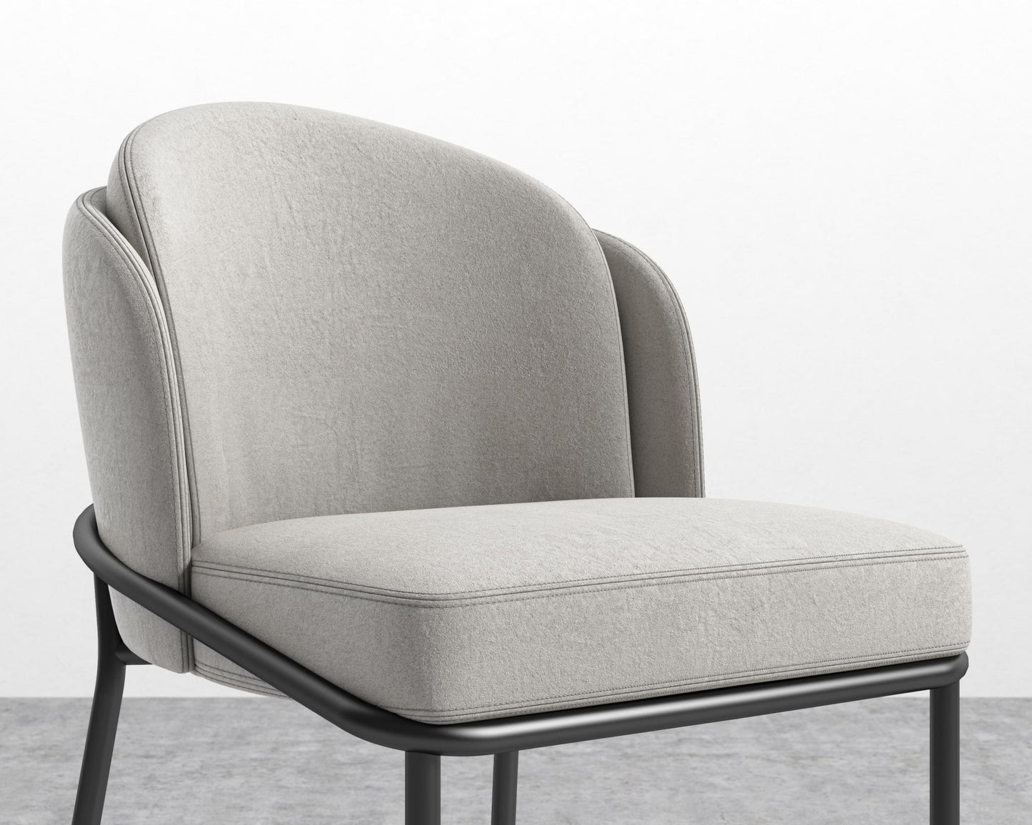 Angelo Counter Stool - Black - Angelo, Venice Vegan Suede - Chiffon