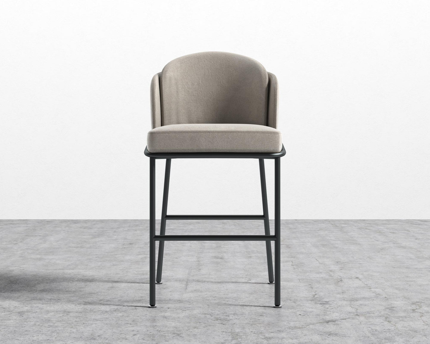 Angelo Counter Stool - Black - Angelo, Venice Vegan Suede - Latte