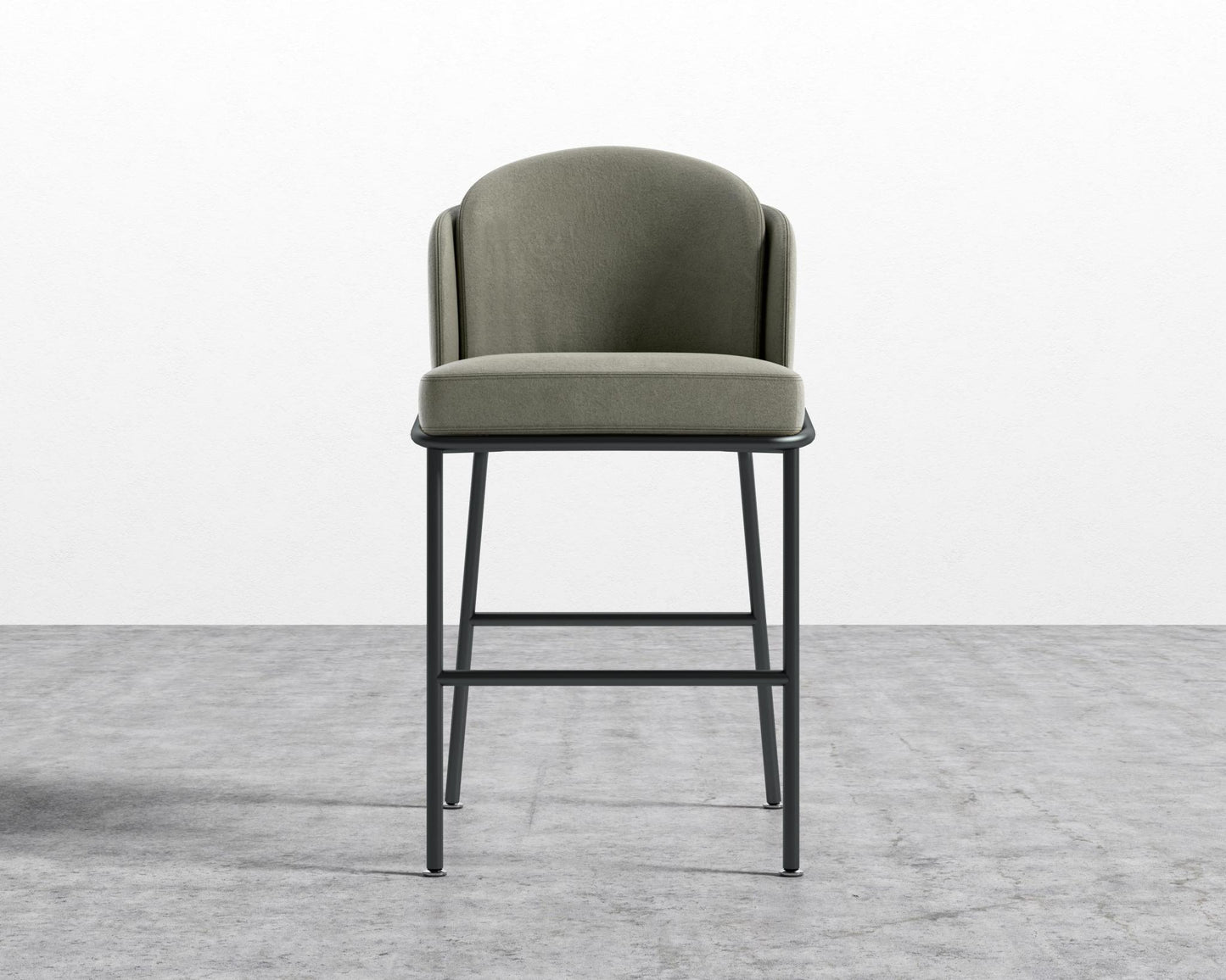 Angelo Counter Stool - Black - Angelo, Venice Vegan Suede - Sage