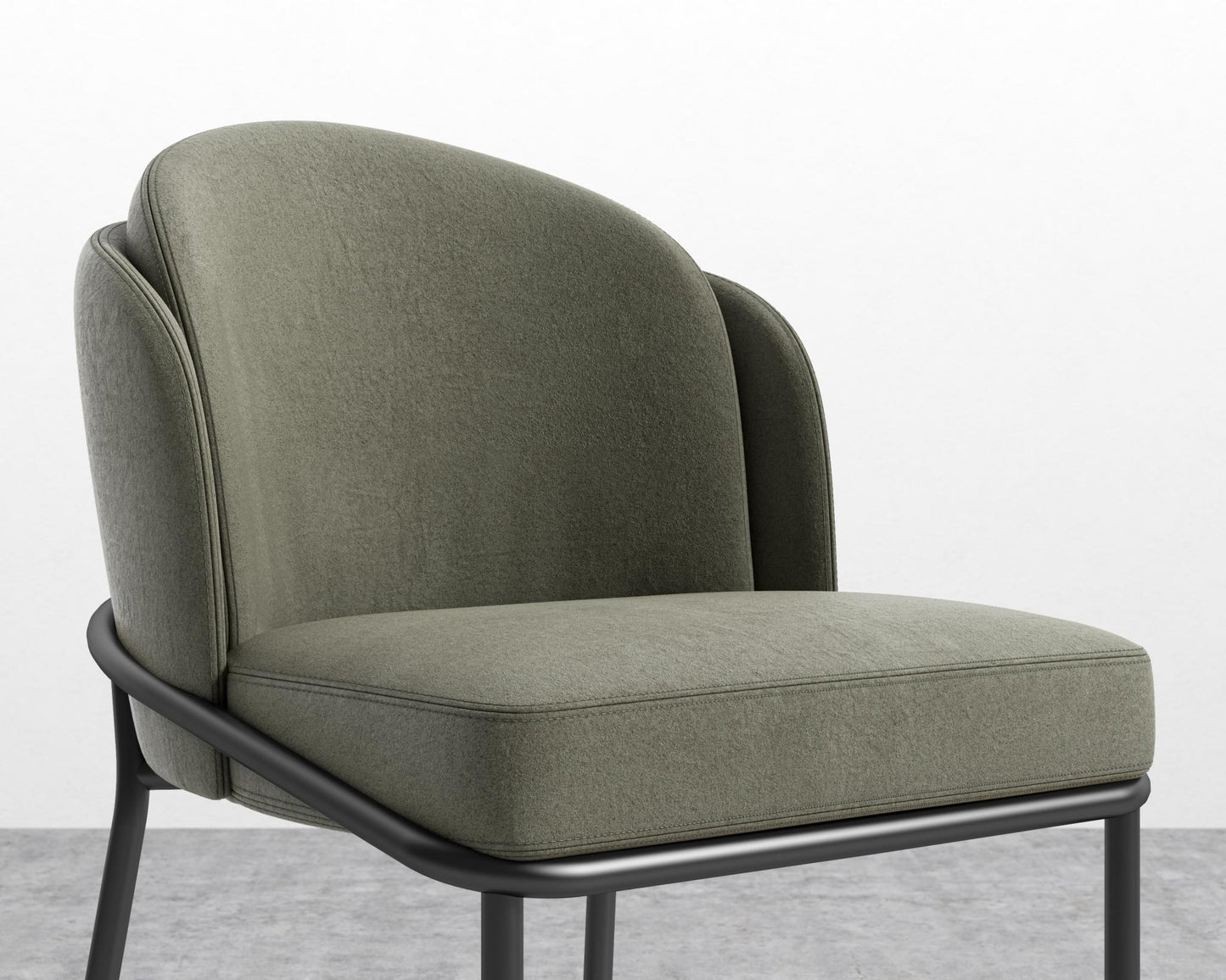 Angelo Counter Stool - Black - Angelo, Venice Vegan Suede - Sage