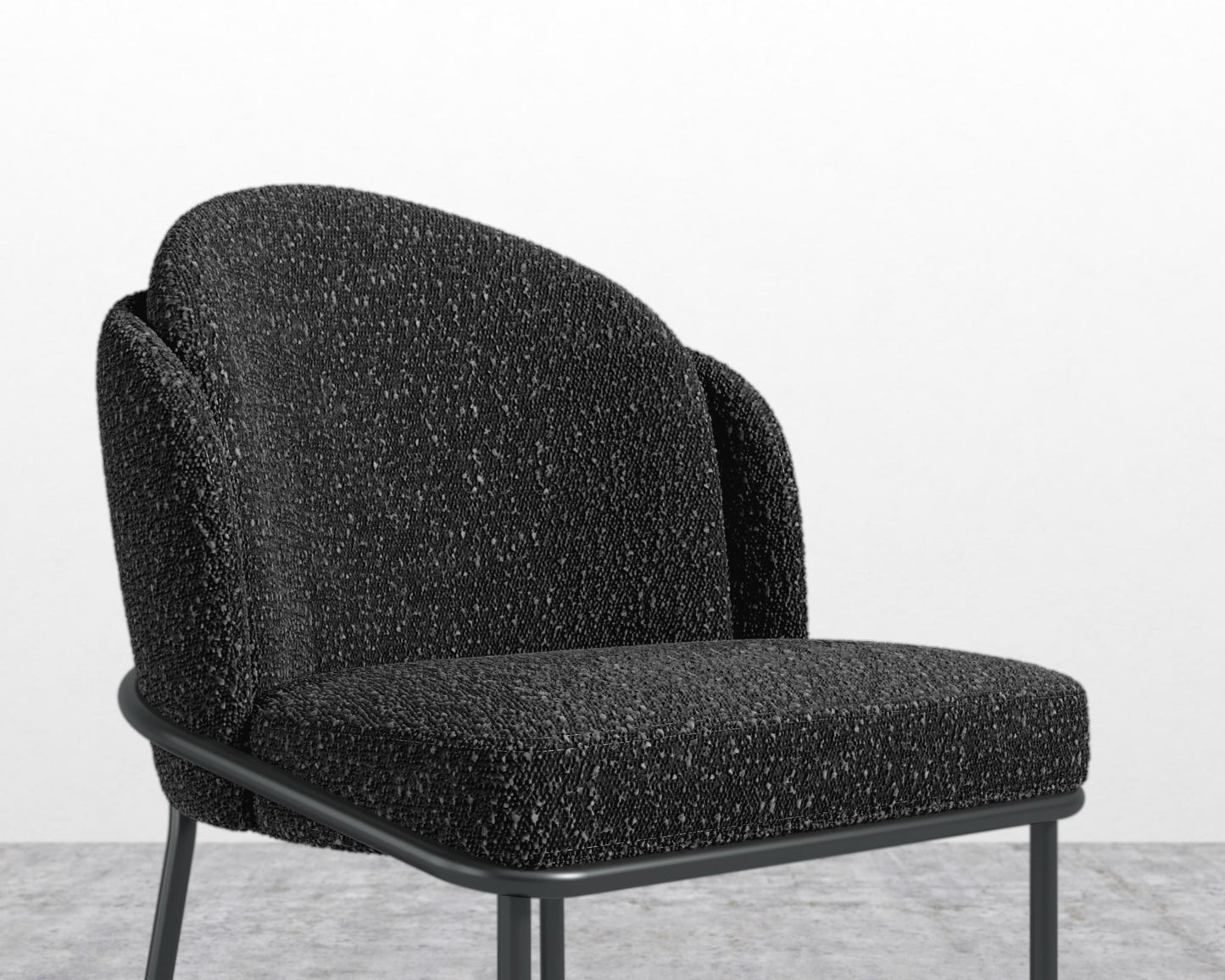 Angelo Dining Chair - Black - Angelo, Chatou Bouclé - Caviar