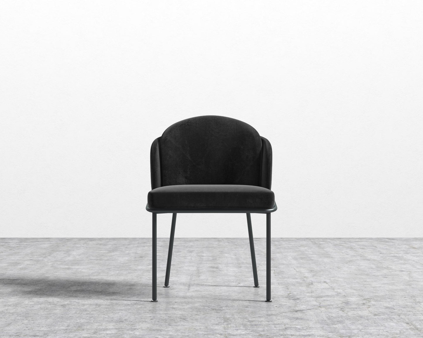 Angelo Dining Chair - Black - Angelo, Plush Velvet - Black