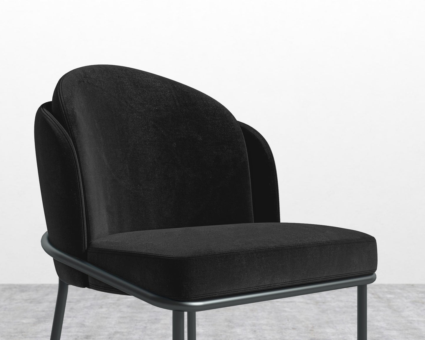 Angelo Dining Chair - Black - Angelo, Plush Velvet - Black