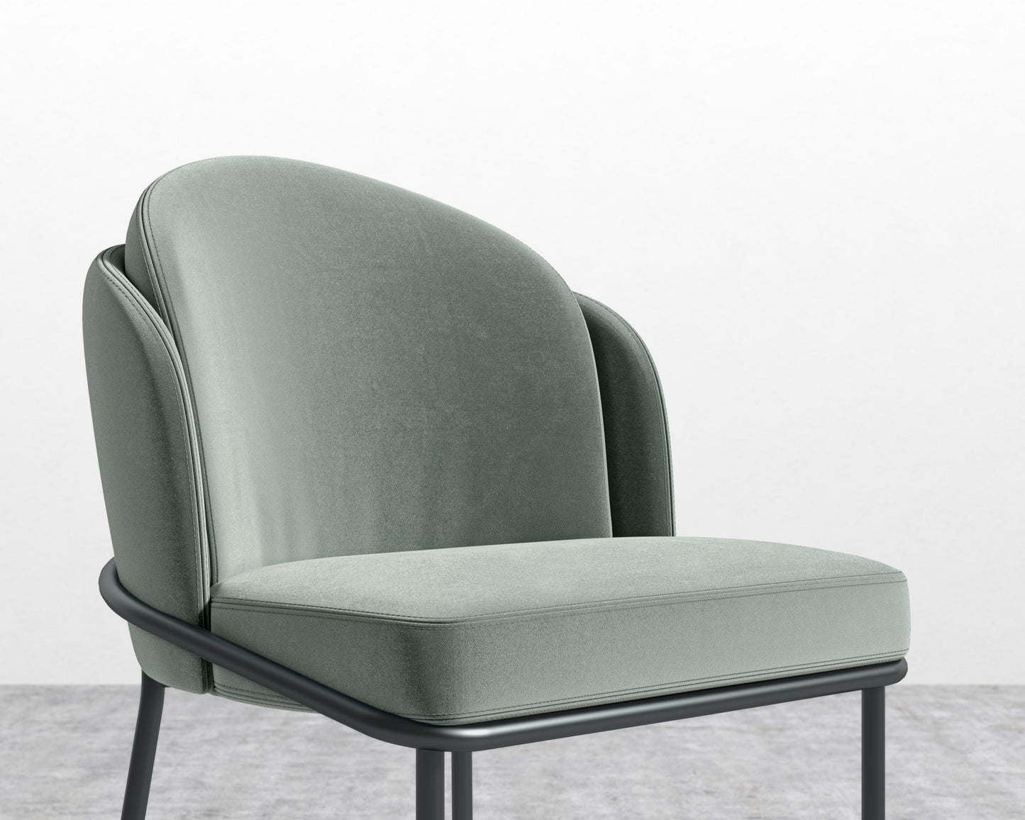 Angelo Dining Chair - Black - Angelo, Plush Velvet - Moonstone