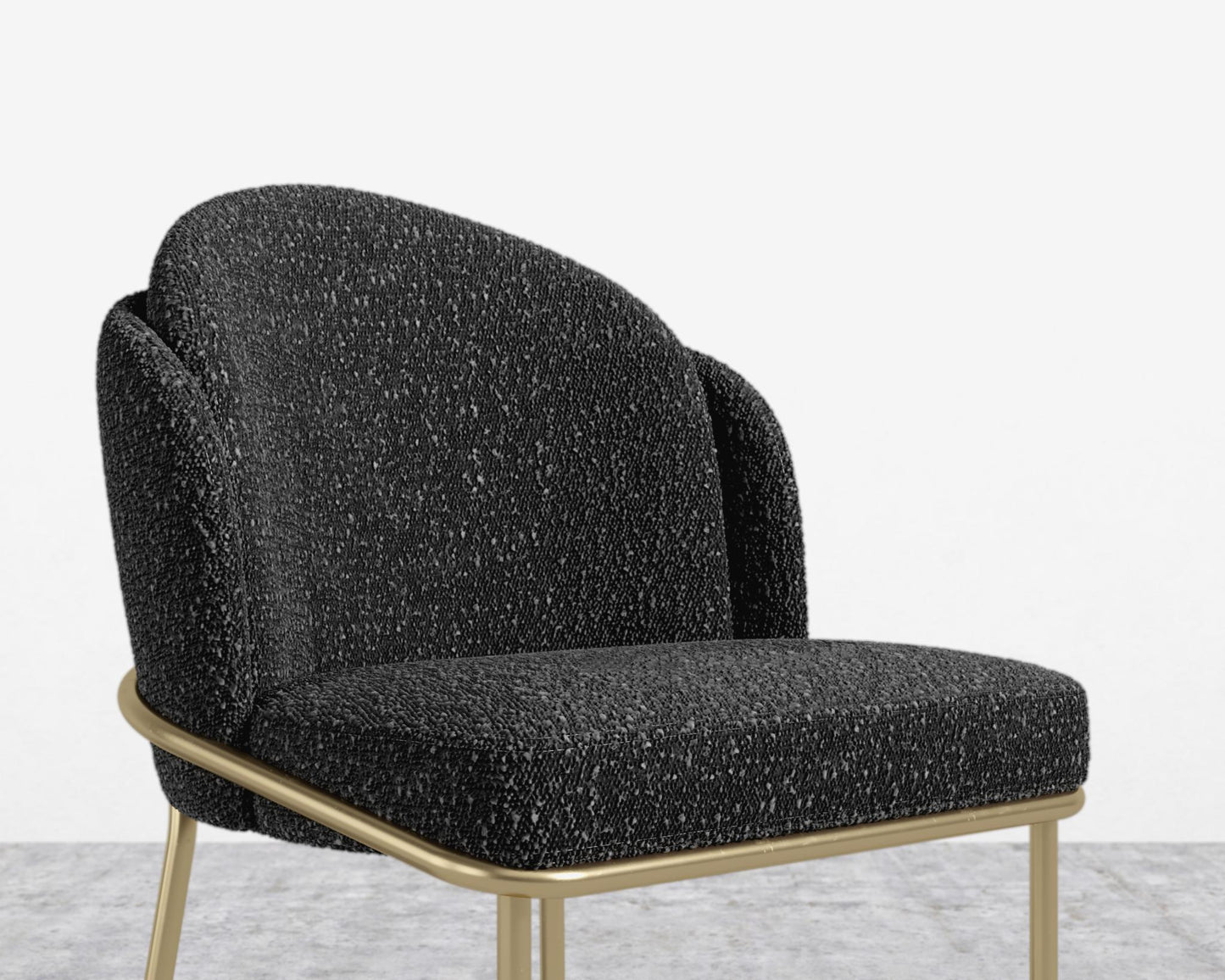Angelo Dining Chair - Black - Angelo, Chatou Bouclé - Caviar