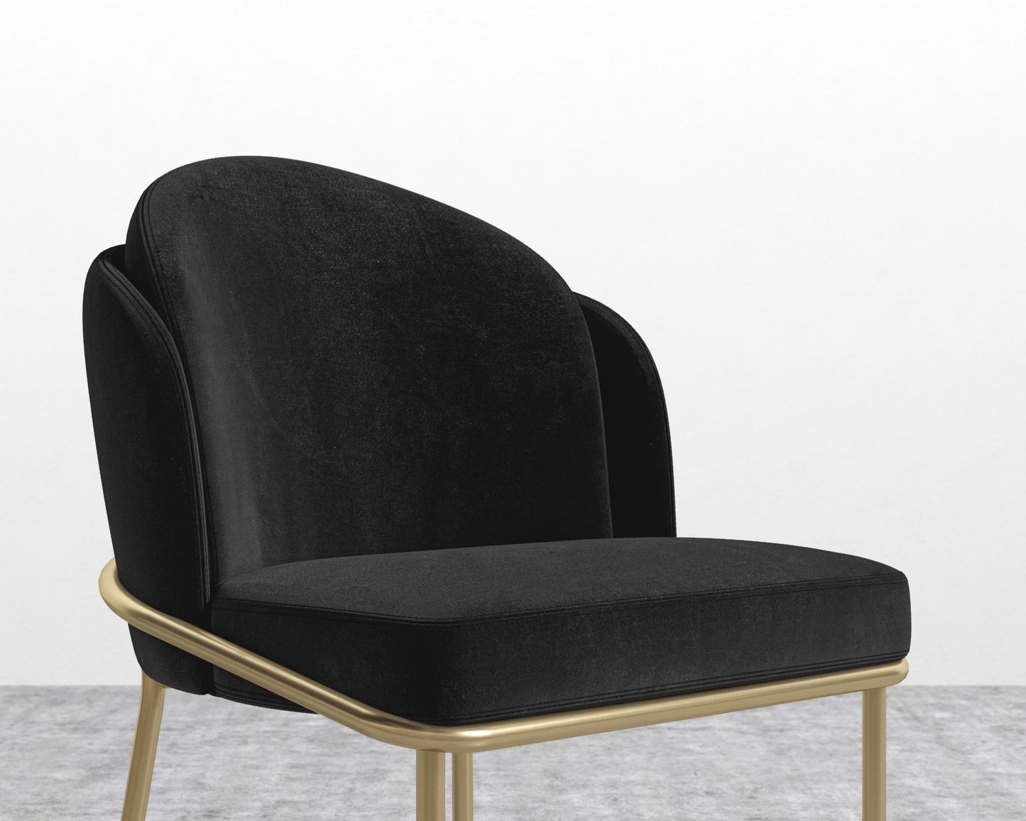 Angelo Dining Chair - Black - Angelo, Plush Velvet - Black