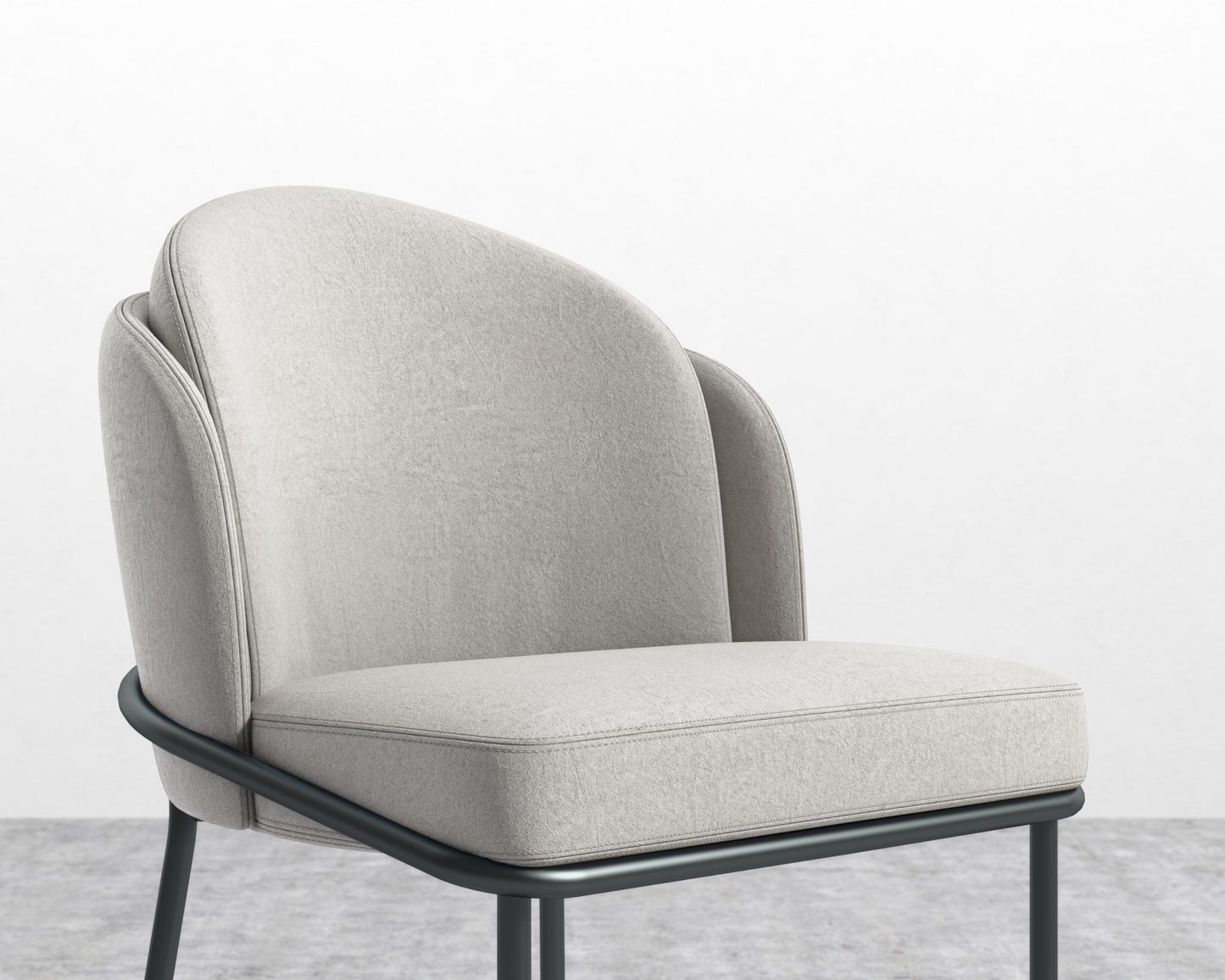 Angelo Dining Chair - Black - Angelo, Venice Vegan Suede - Chiffon