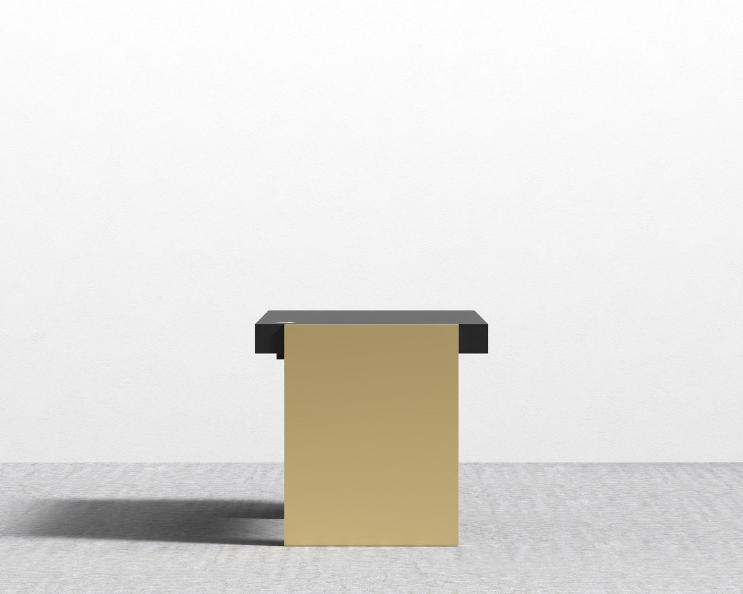 Arlo Desk - Brushed Brass, 63" x 31.5", Black Oak Veneer