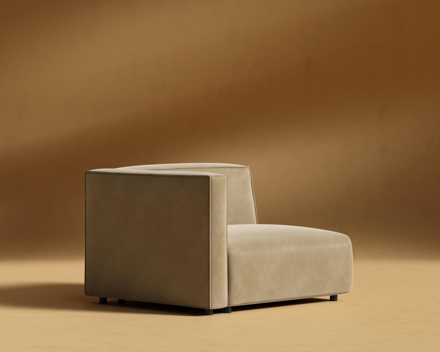 Arya Left Arm - Plush Velvet - Dune