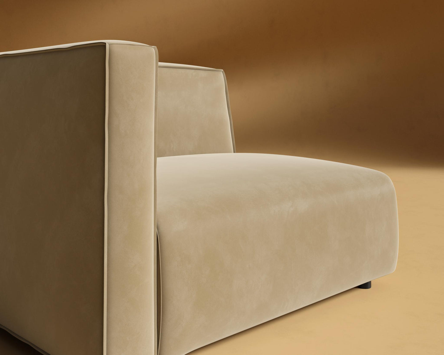 Arya Left Arm - Plush Velvet - Dune