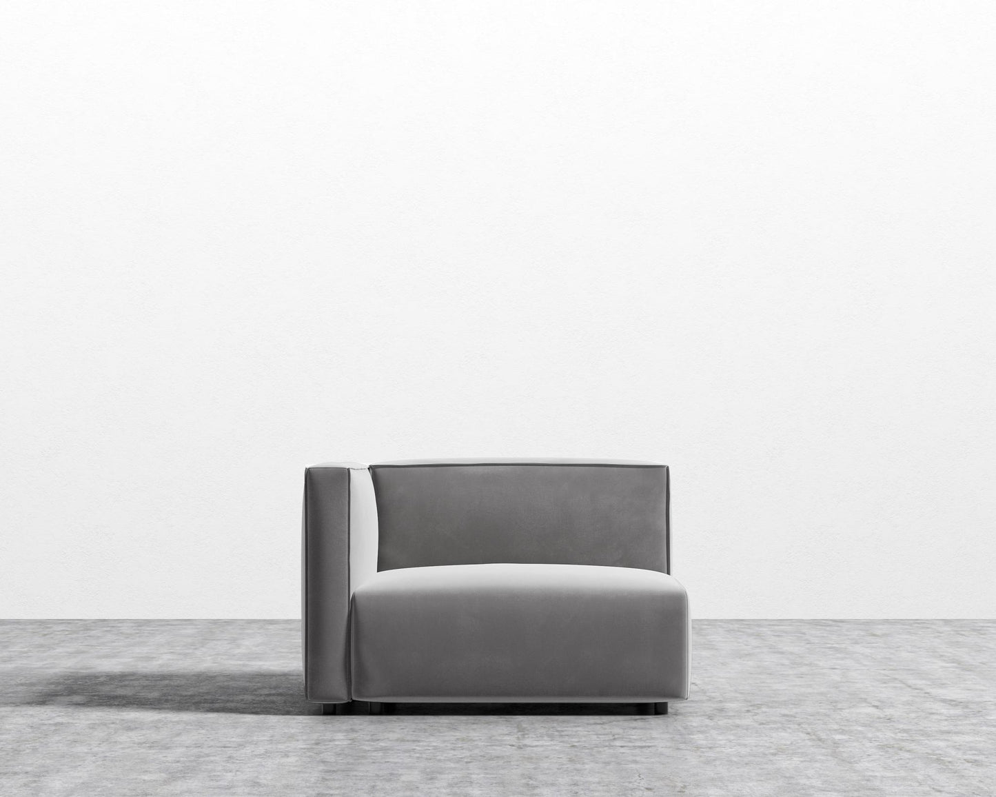 Arya Left Arm - Plush Velvet - Glacier Grey