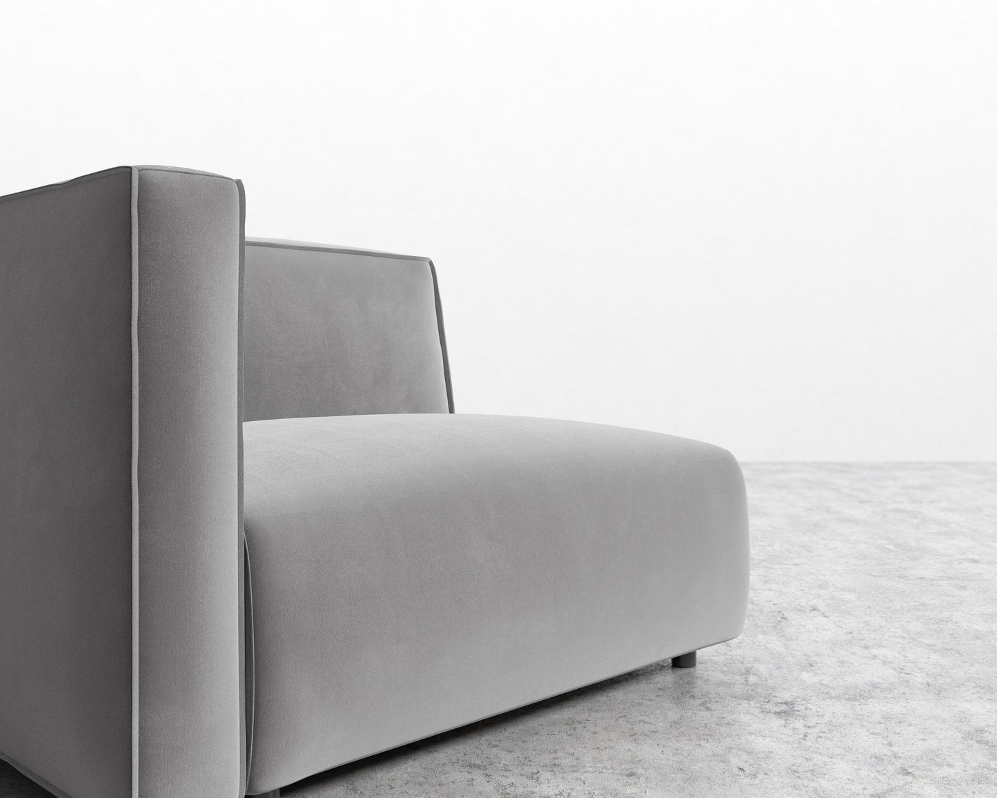 Arya Left Arm - Plush Velvet - Glacier Grey