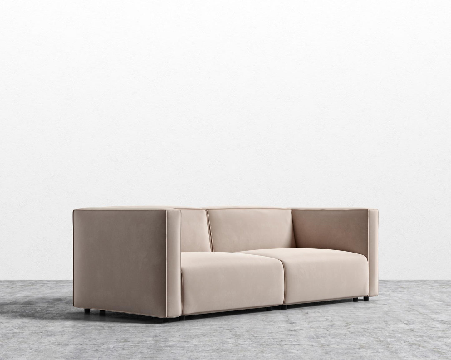 Arya Modular Loveseat - Plush Velvet - Blush