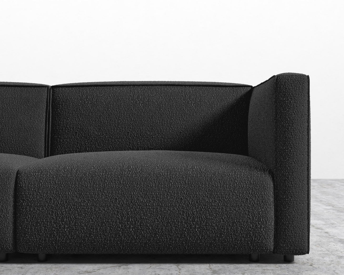 Arya Modular Loveseat - Chatou Bouclé - Caviar