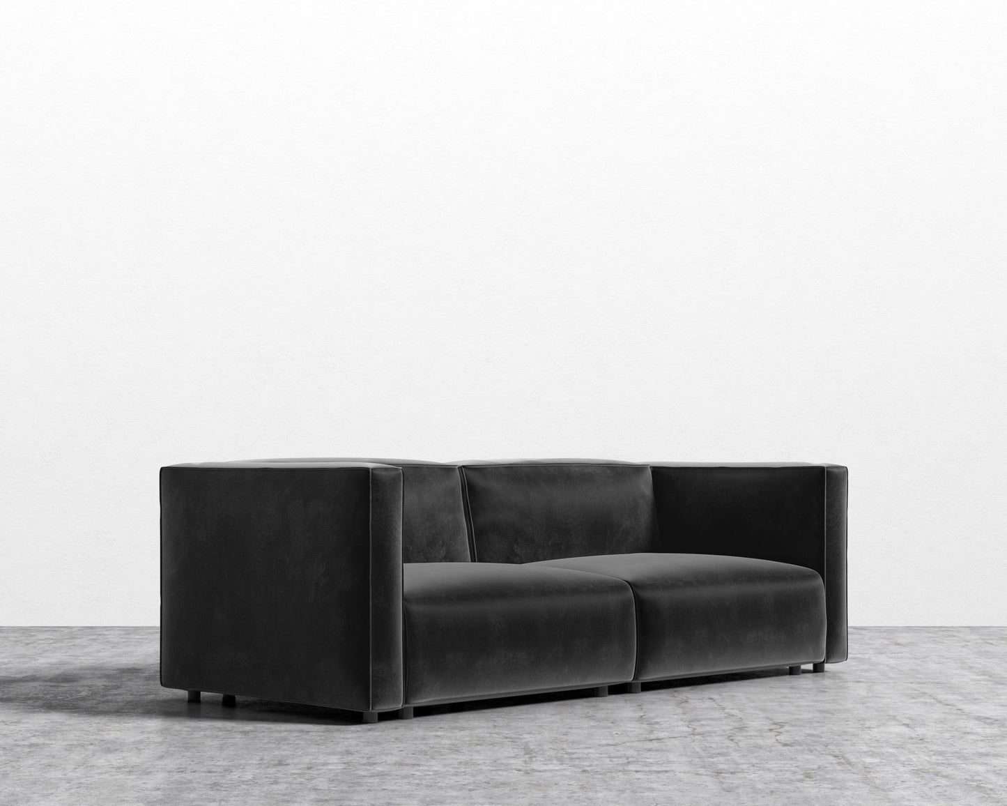 Arya Modular Loveseat - Plush Velvet - Black