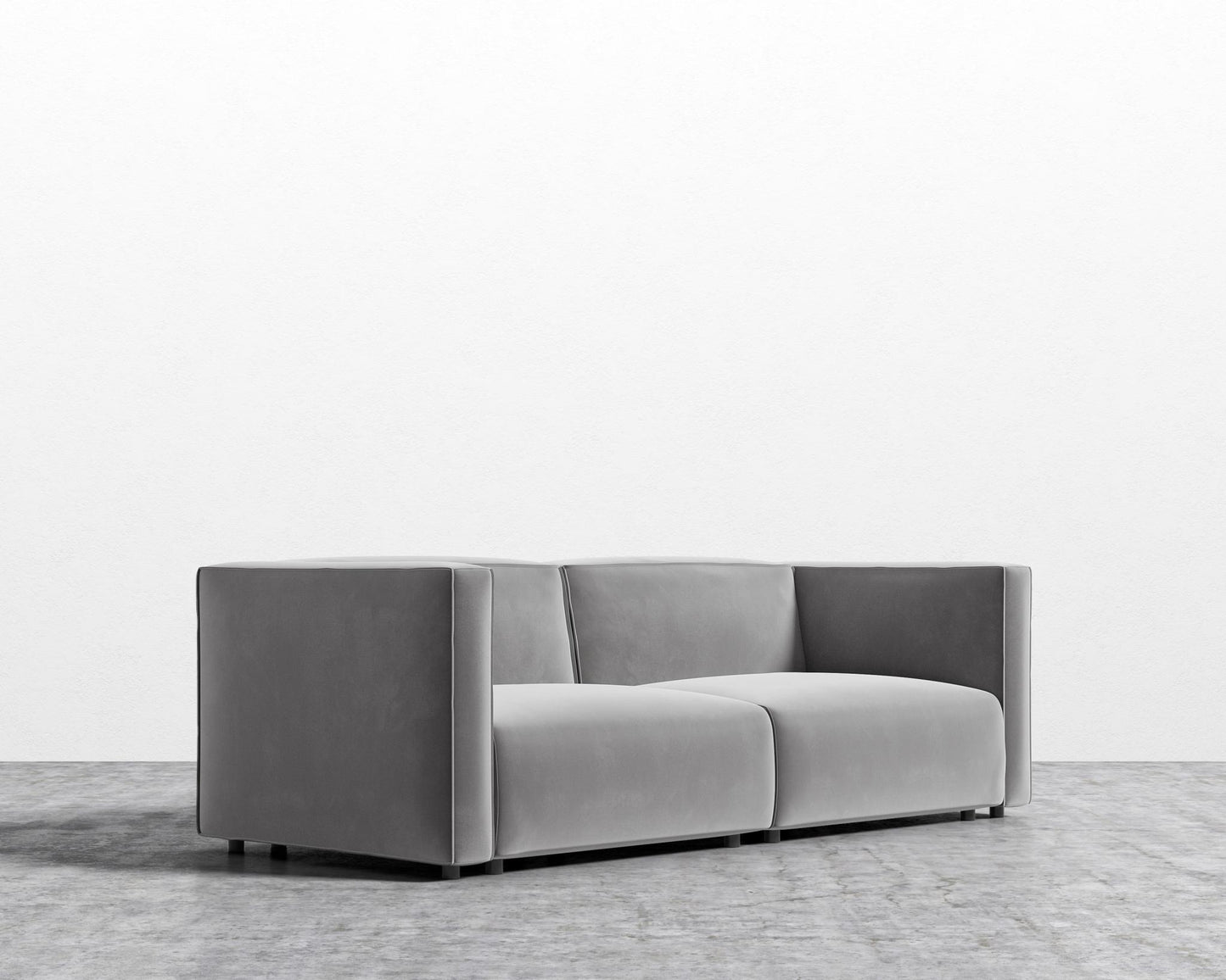 Arya Modular Loveseat - Plush Velvet - Glacier Grey