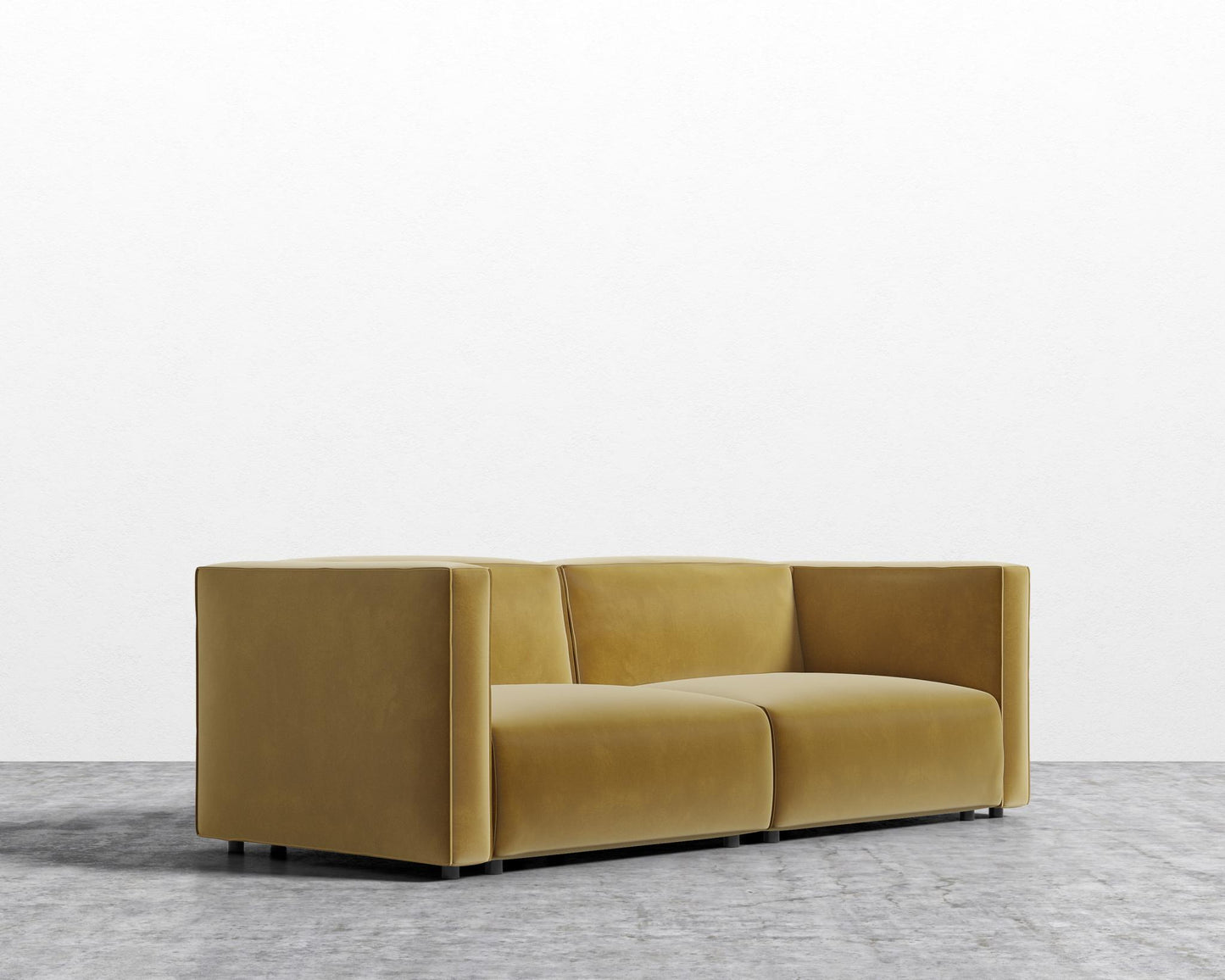 Arya Modular Loveseat - Plush Velvet - Golden Beryl