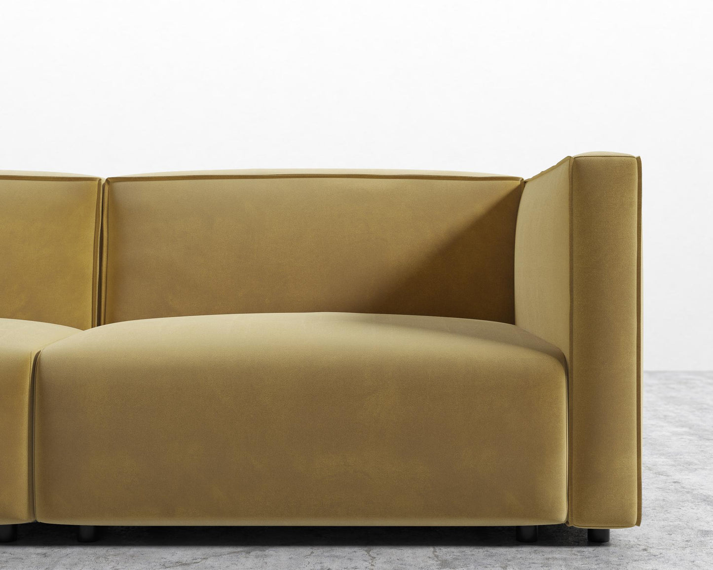 Arya Modular Loveseat - Plush Velvet - Golden Beryl