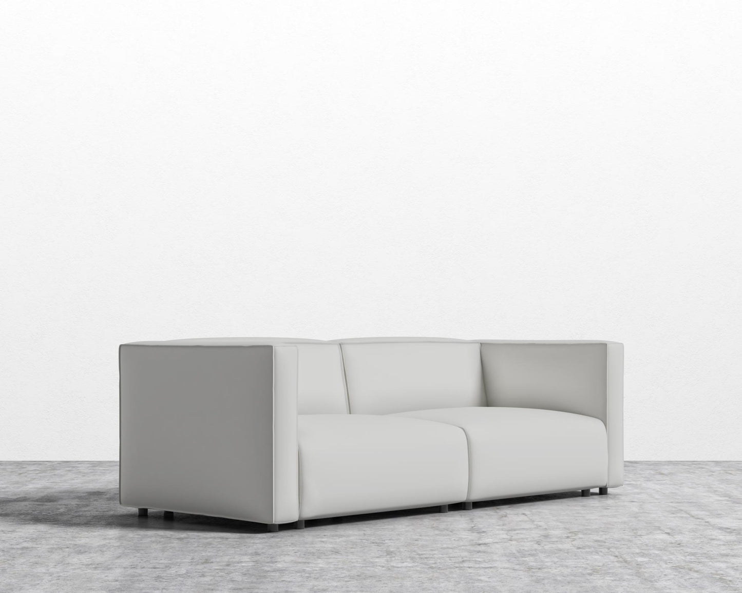 Arya Modular Loveseat - Microfiber Leather - Trento Eggshell