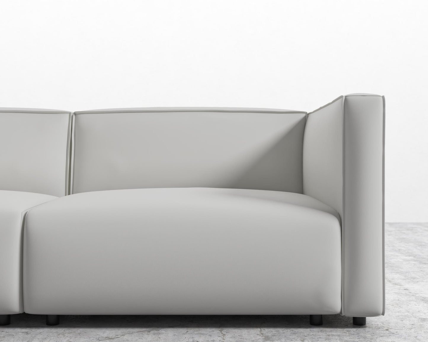 Arya Modular Loveseat - Microfiber Leather - Trento Eggshell
