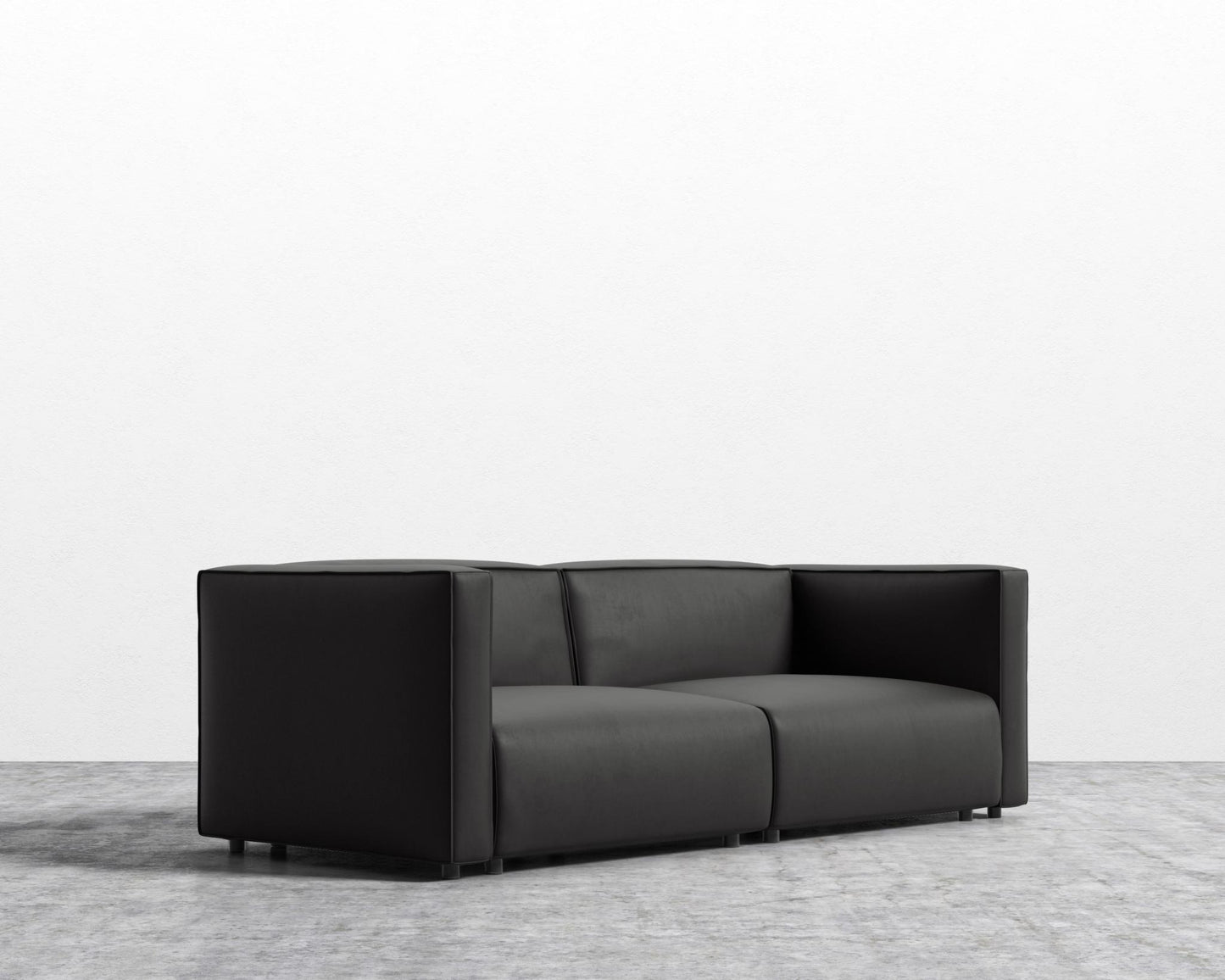 Arya Modular Loveseat - Microfiber Leather - Trento Jet Black