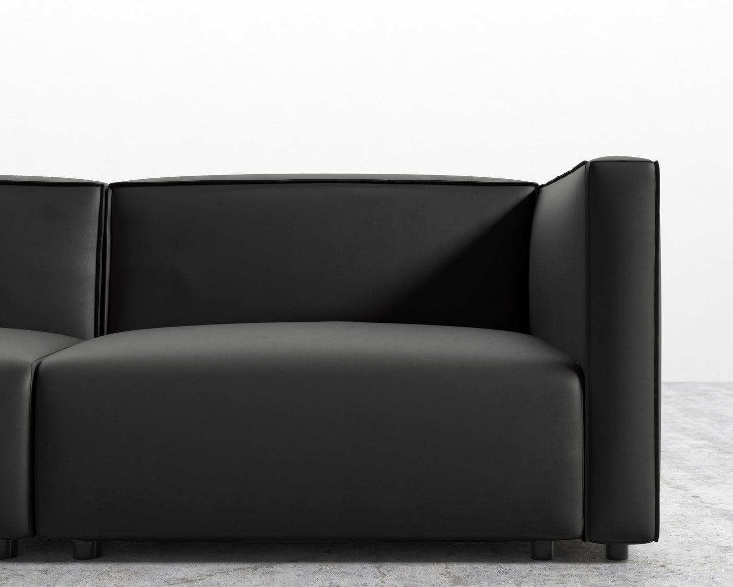 Arya Modular Loveseat - Microfiber Leather - Trento Jet Black