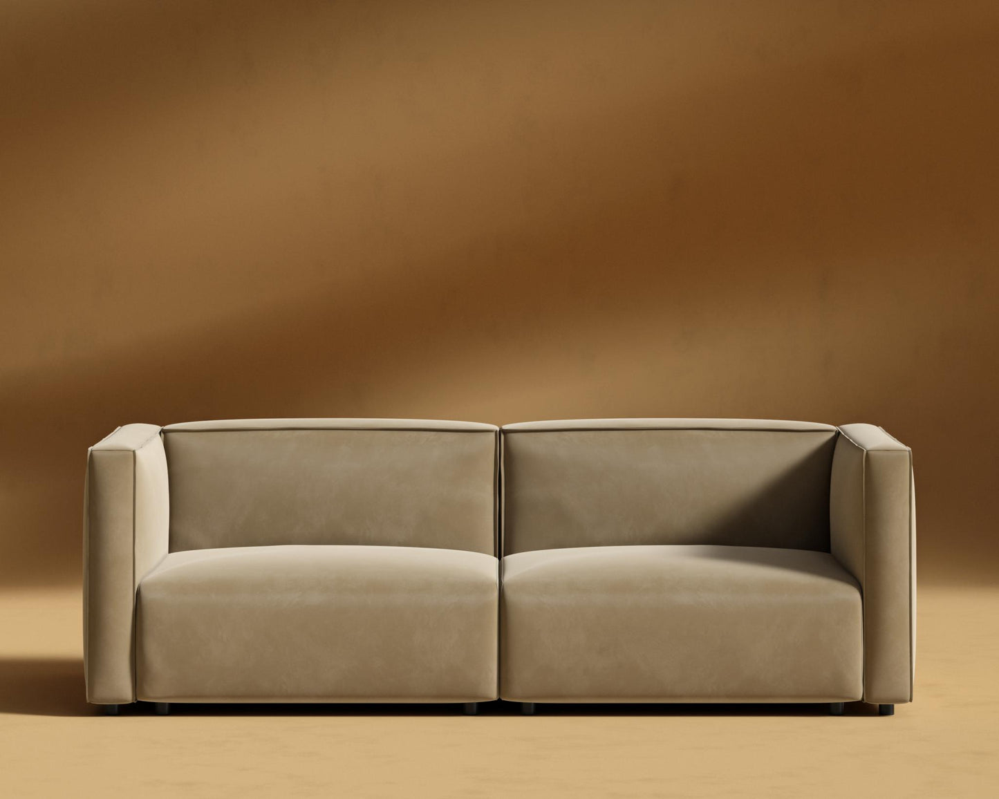 Arya Modular Loveseat - Plush Velvet - Dune